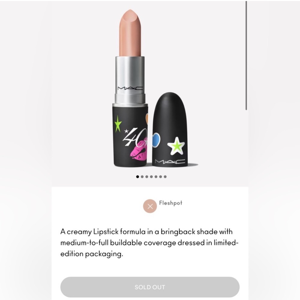 MAC Fleshpot Lipstick Bringbacks Limited Edition 40th Edition NEW - Picture 3 of 7